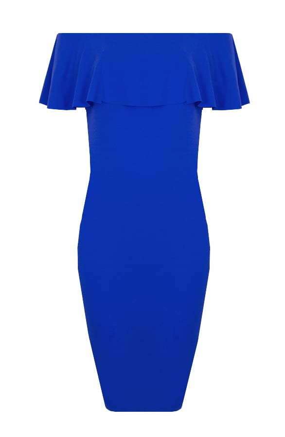 Off Shoulder Jurk Kobalt – shoparchief, foto 1
