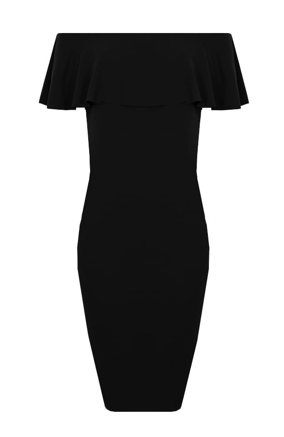 Off Shoulder Jurk Zwart – shoparchief, foto 1