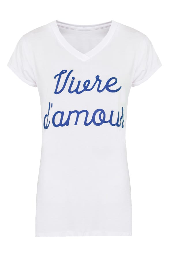 Vivre D Amour Top Wit Kobalt – shoparchief, foto 1