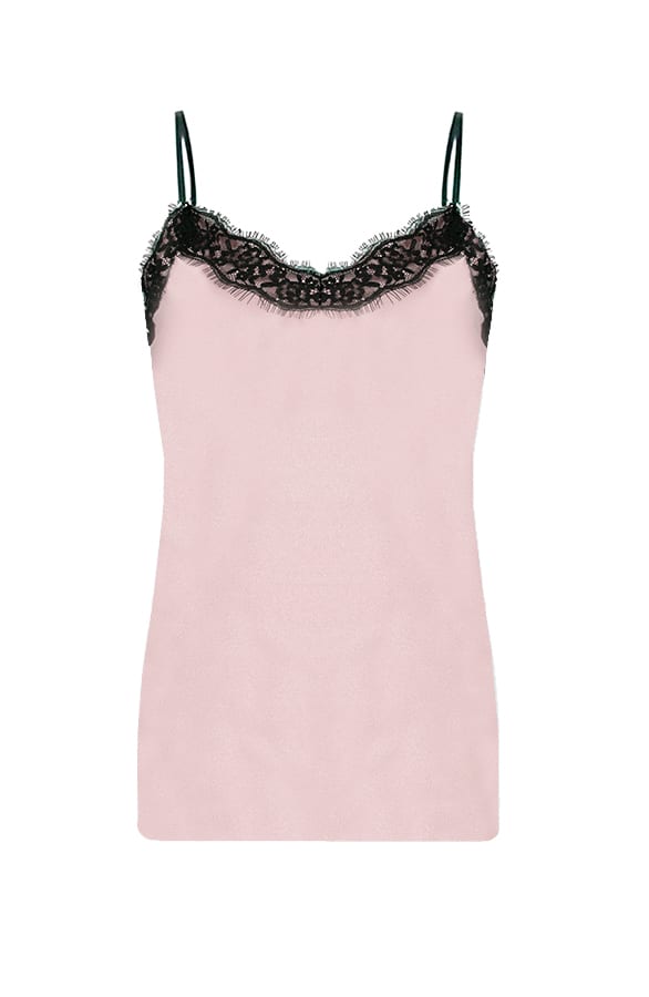 Zijde Top Met Kant Roze – shoparchief, foto 1