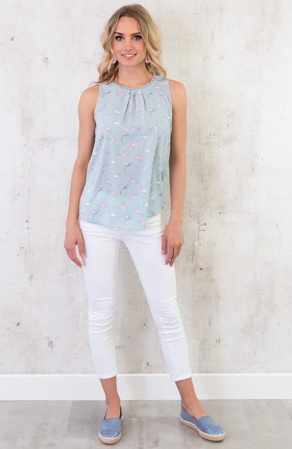 Top Met Flamingo's Blauw – shoparchief, foto 2