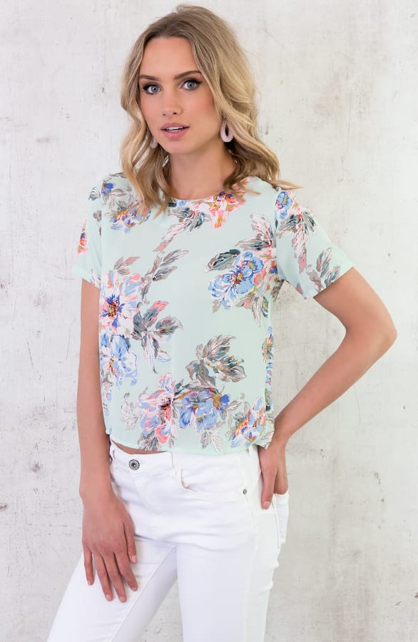 Bloemen Top Knoopjes Mint – shoparchief, foto 4