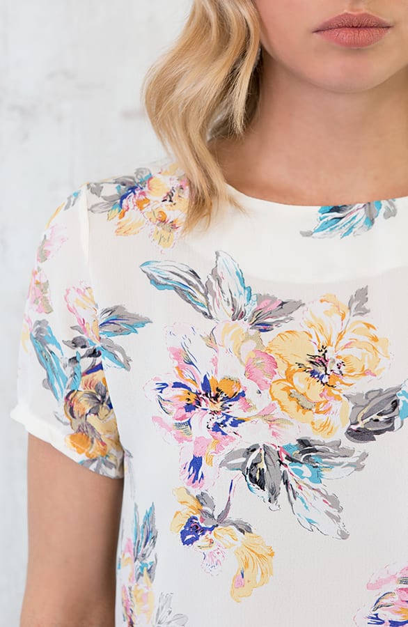 Bloemen Top Knoopjes Offwhite – shoparchief, foto 5