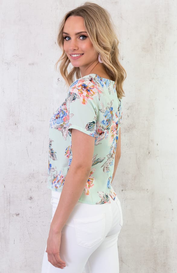 Bloemen Top Knoopjes Mint – shoparchief, foto 2