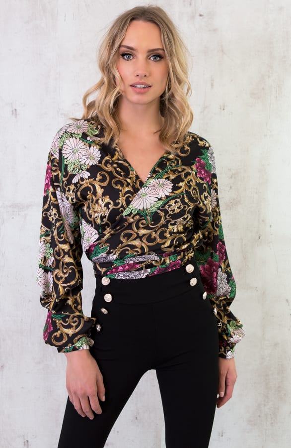 Overslag Blouse Deluxe Zwart – shoparchief, foto 2