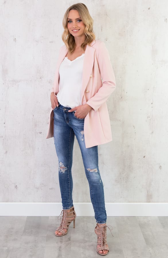 Lange Blazer Button Roze – shoparchief, foto 6