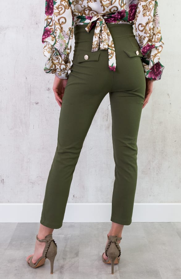 Button Broek High Waisted Groen – shoparchief, foto 4