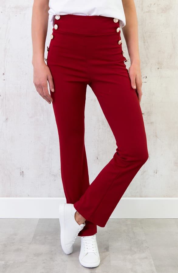 Button Broek High Waisted Rood – shoparchief, foto 2