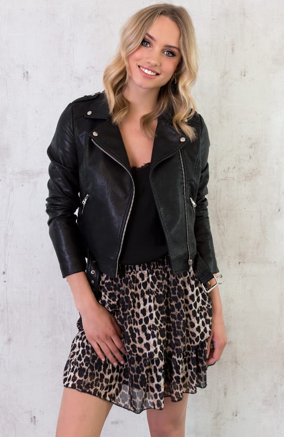 Biker Jacket Zwart – shoparchief, foto 4