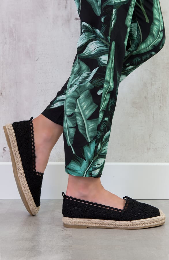Kanten Espadrilles Zwart – shoparchief, foto 3