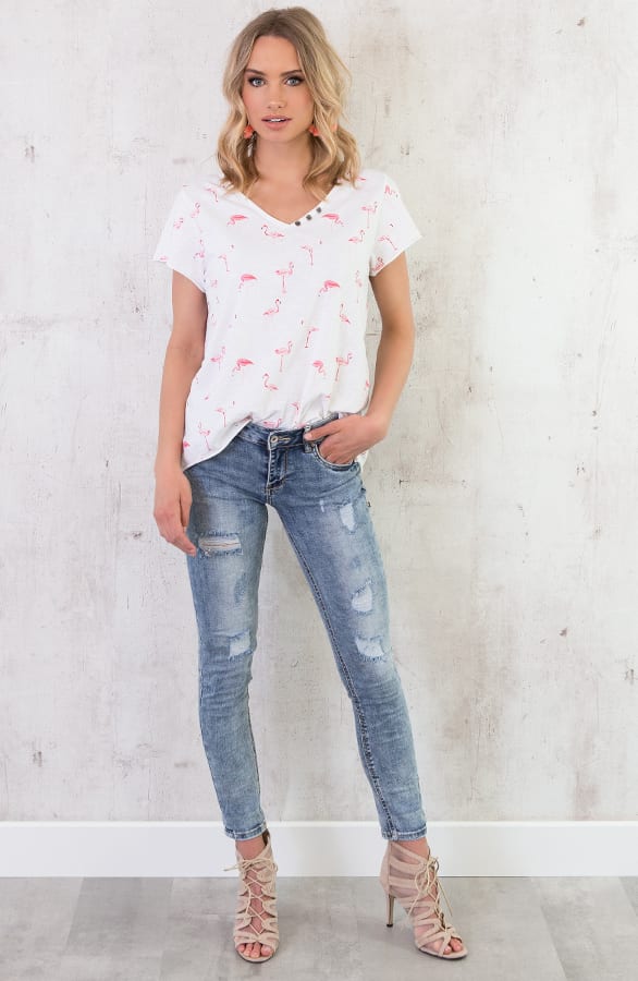 Flamingo Top Wit – shoparchief, foto 2