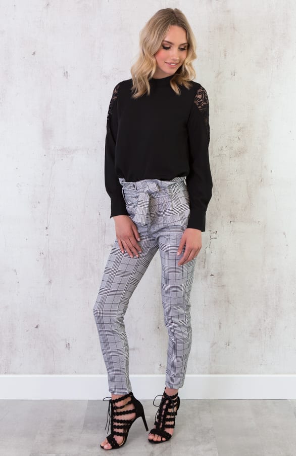 Kanten Rug Blouse Zwart – shoparchief, foto 4