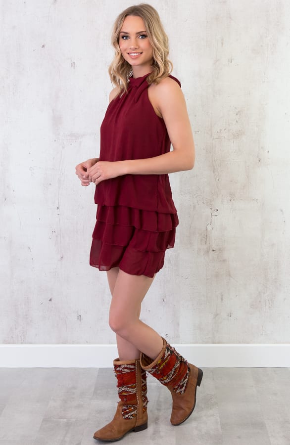 Halter Jurk Bordeaux – shoparchief, foto 3