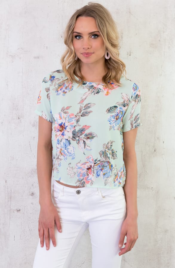 Bloemen Top Knoopjes Mint – shoparchief, foto 1