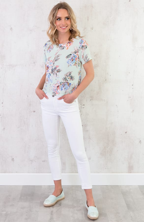 Bloemen Top Knoopjes Mint – shoparchief, foto 5