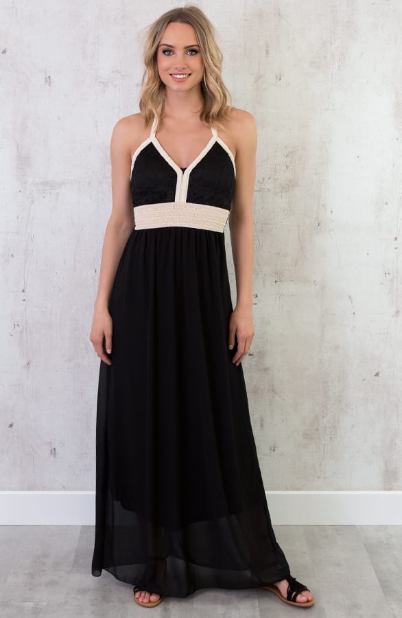 Lange Jurk Met Kant Zwart – shoparchief, foto 2