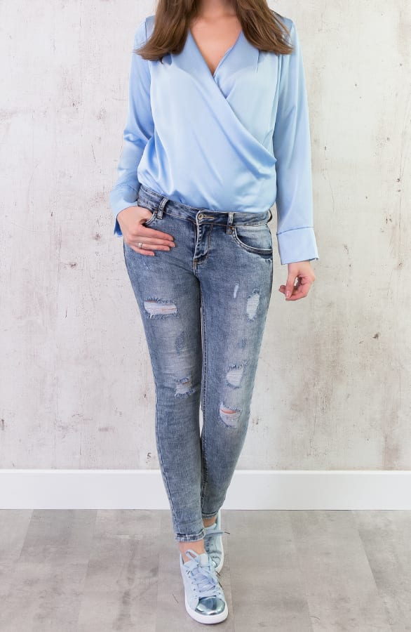 Zijde Overslag Body Blauw – shoparchief, foto 4