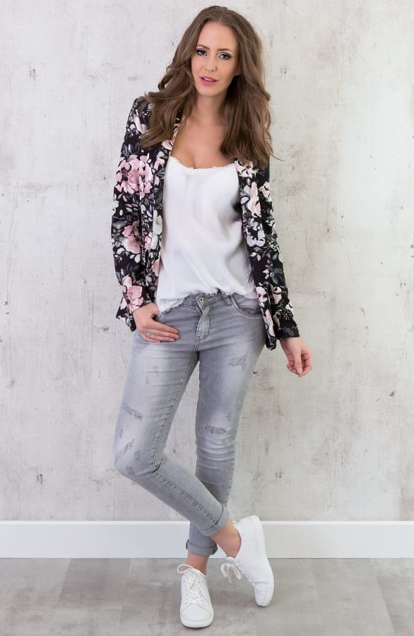 Jasje Met Bloemen Zwart – shoparchief, foto 3