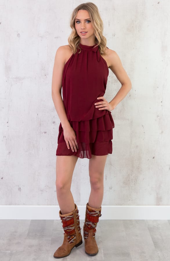 Halter Jurk Bordeaux – shoparchief, foto 2