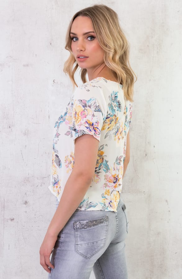Bloemen Top Knoopjes Offwhite – shoparchief, foto 2