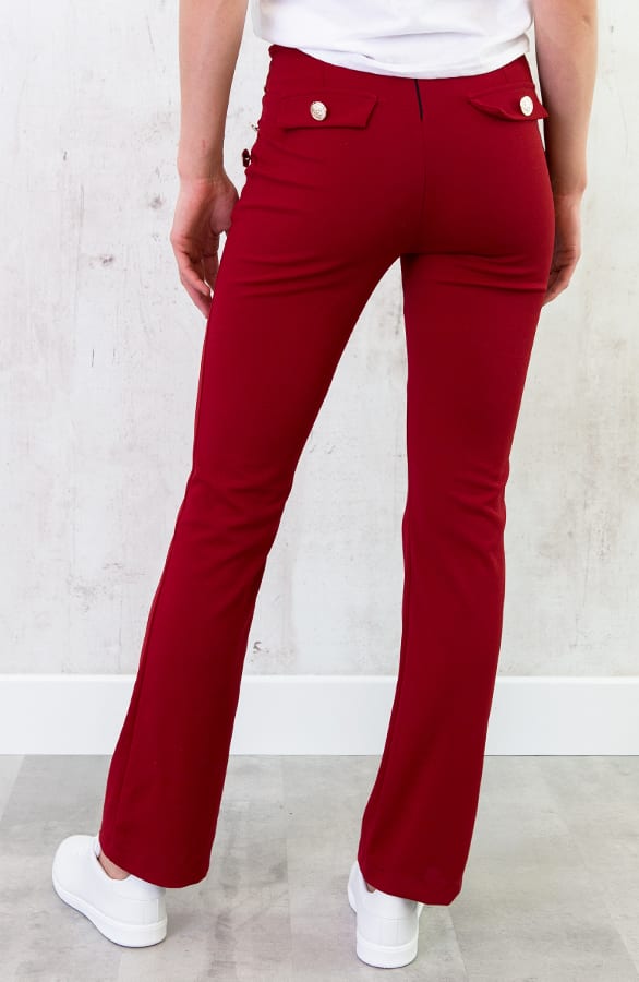 Button Broek High Waisted Rood – shoparchief, foto 4