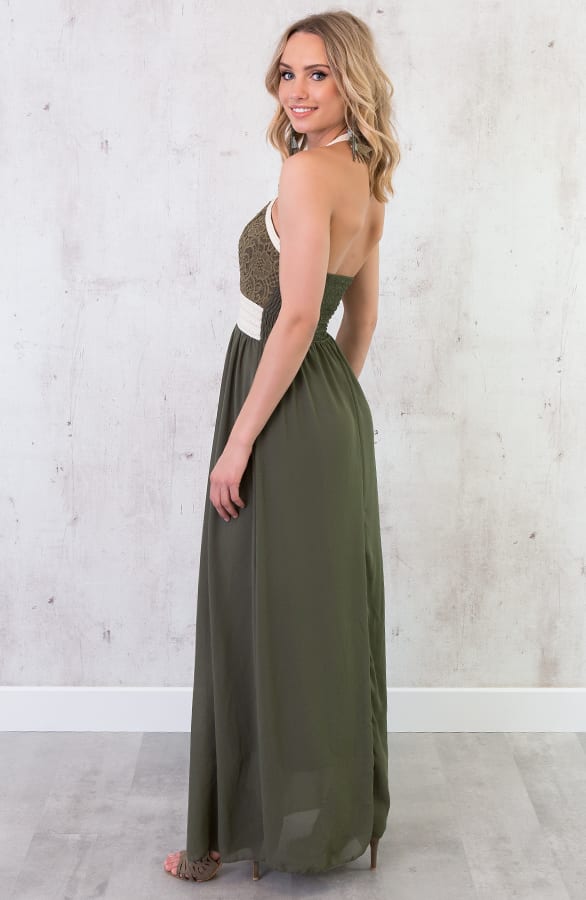 Lange Jurk Met Kant Groen – shoparchief, foto 3