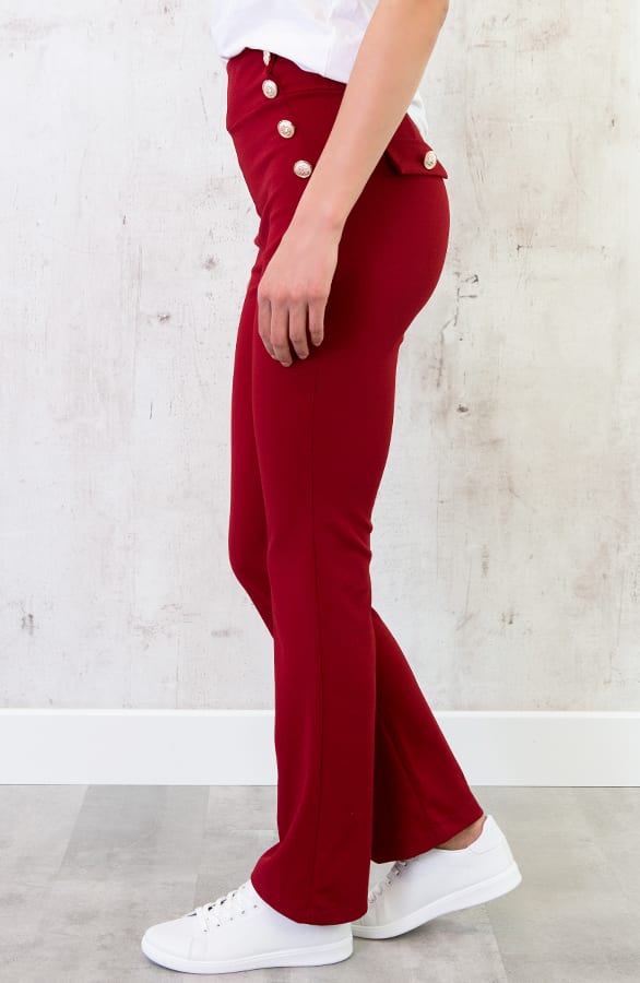 Button Broek High Waisted Rood – shoparchief, foto 3