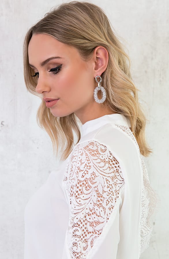 Kanten Rug Blouse Wit – shoparchief, foto 5