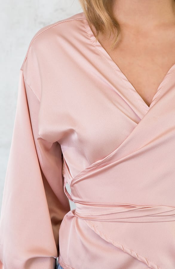 Zijde Overslag Blouse Roze – shoparchief, foto 5