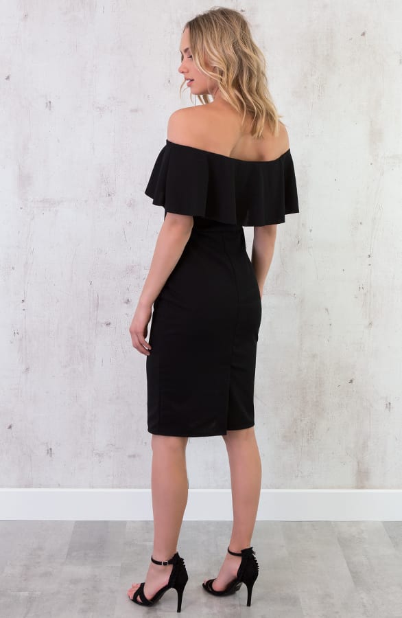 Off Shoulder Jurk Zwart – shoparchief, foto 4