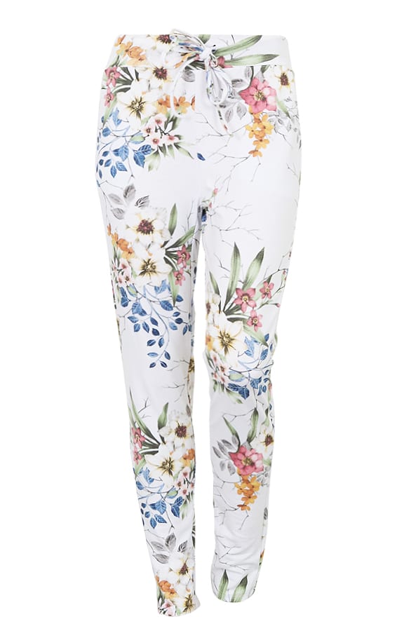 Bloemen Jogging Broek Wit – shoparchief, foto 1