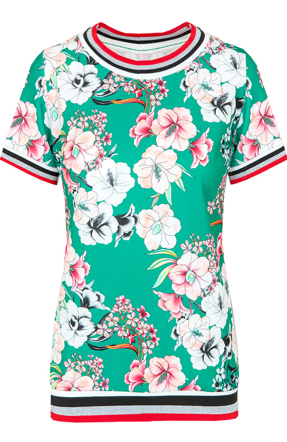 Bloemen Top Met Bies Groen – shoparchief, foto 1