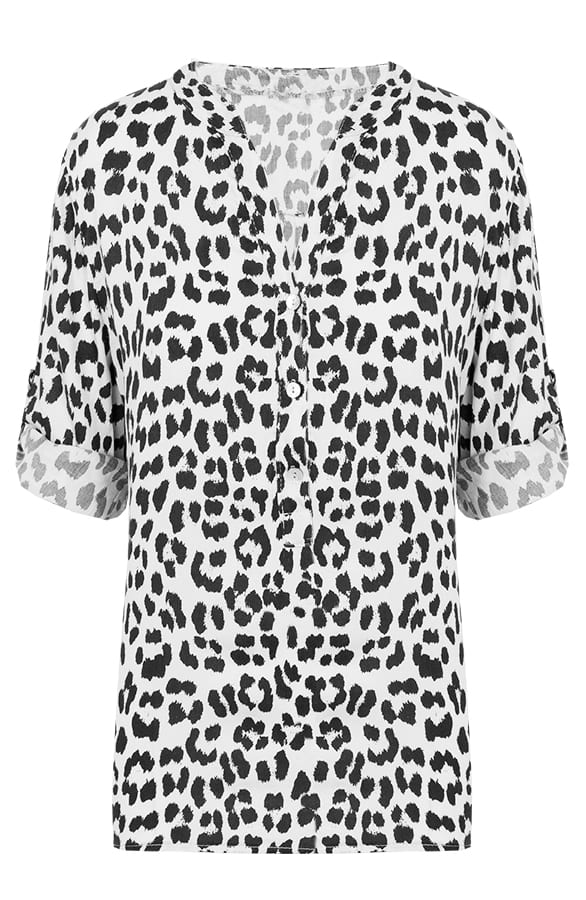 Blouse Met Panterprint Wit – shoparchief, foto 1