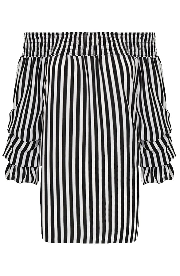 Gestreepte Tuniek Wit Zwart – shoparchief, foto 1