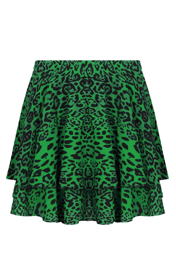 Leopard Laagjes Rok Groen – shoparchief, foto 1
