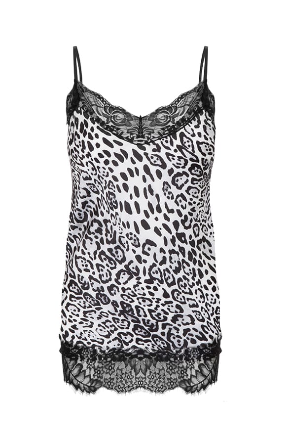Leopard Silk Top Black White – shoparchief, foto 1