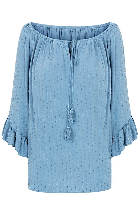 Oversized Stippen Tuniek Blauw – shoparchief, foto 1
