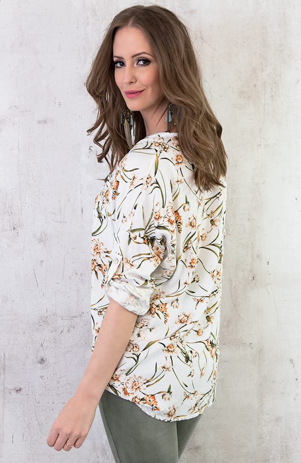 Bloemen V Blouse Creme – shoparchief, foto 3