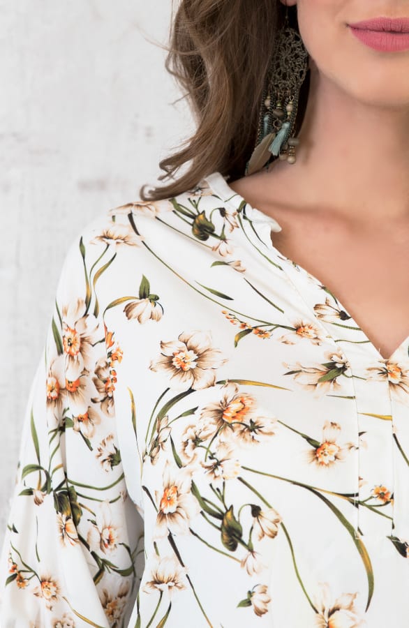 Bloemen V Blouse Creme – shoparchief, foto 6
