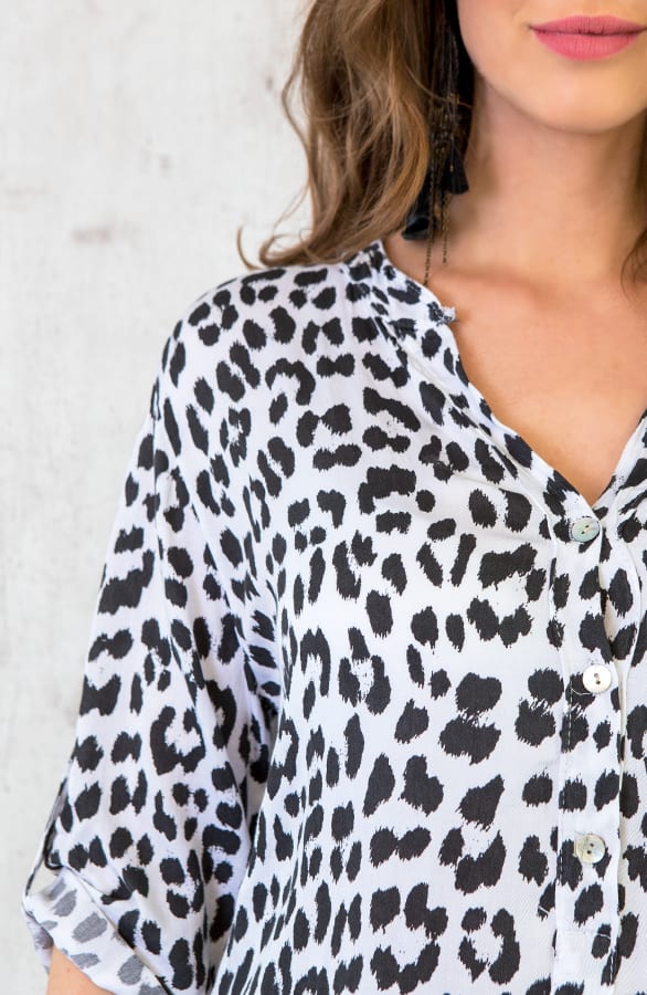 Blouse Met Panterprint Wit – shoparchief, foto 5