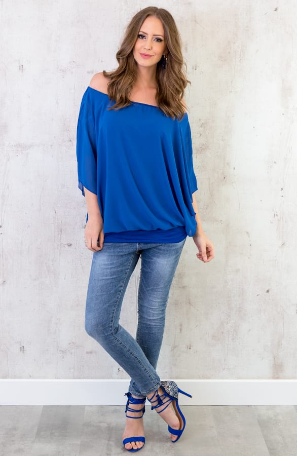 Basic Oversized Tuniek Kobalt – shoparchief, foto 3