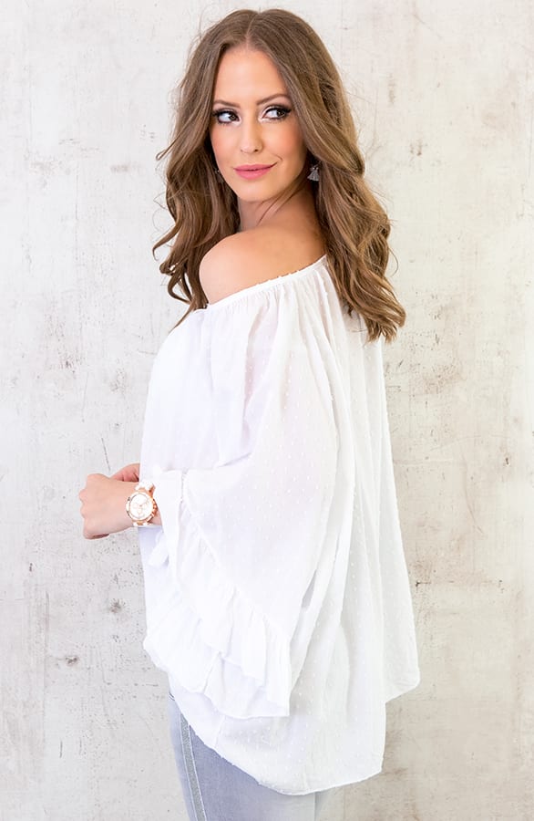 Oversized Stippen Tuniek Wit – shoparchief, foto 2