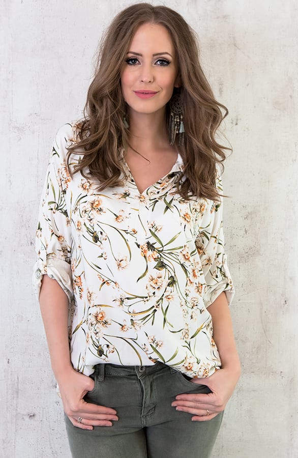 Bloemen V Blouse Creme – shoparchief, foto 2