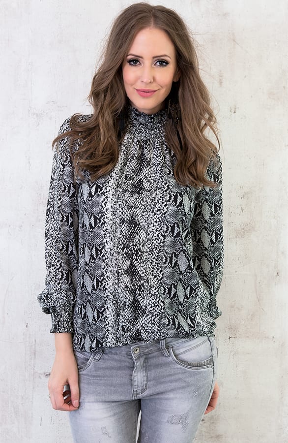 Slangenprint Col Blouse – shoparchief, foto 2