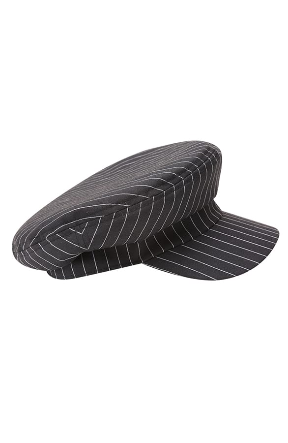 Baker Cap Gestreept Zwart – shoparchief, foto 1