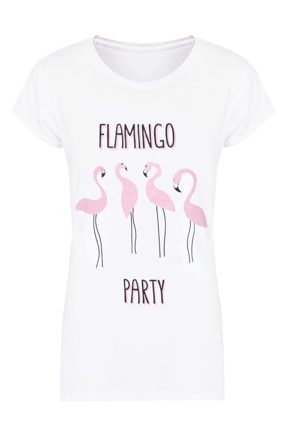 Flamingo Party Top Wit – shoparchief, foto 1