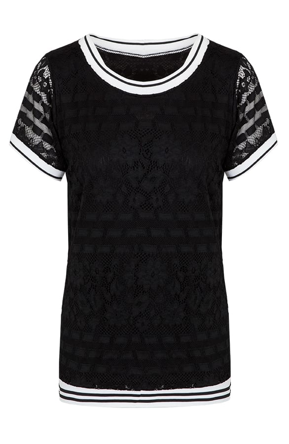 Kanten Bies Top Zwart – shoparchief, foto 1