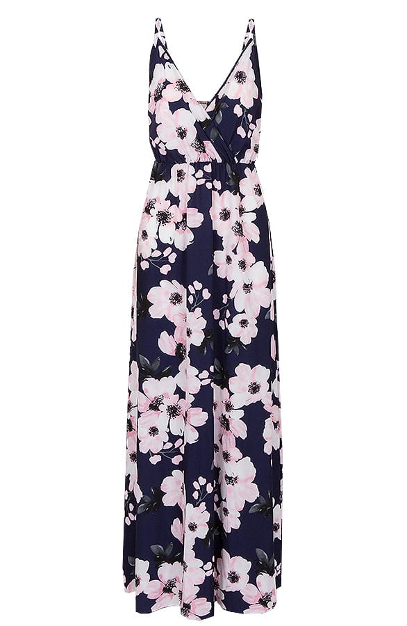 Lange Bloemen Jurk Marine – shoparchief, foto 1