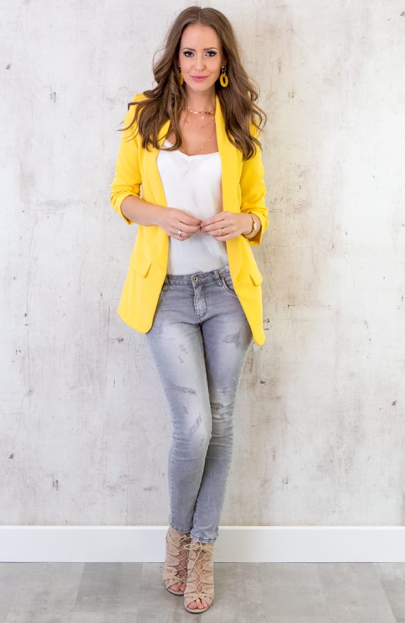 Boyfriend Blazer Geel – shoparchief, foto 4