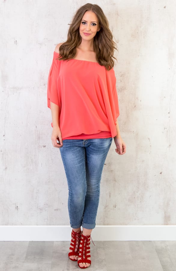 Basic Oversized Tuniek Koraal – shoparchief, foto 4